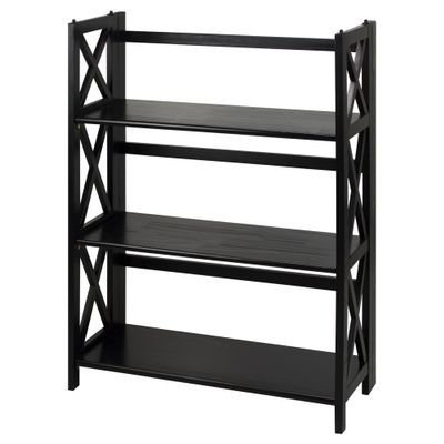 Casual Home Montego 3-Shelf Folding Bookcase, Black (New)