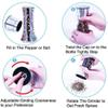 Pepper Mill and Salt Grinders Shaker Set, Salt Pepper Grinder Mill Set with Stainless Stand, Adjustable Coarseness Refillable Ceramic Grinding Core and Durable Glass, Easy to Use Fill view 4