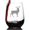 Bevvee Deer Stemless Wine Glass - Cabin Themed Gifts or Rustic Decor for Women and Men - Engraved Silhouette - Large view 1