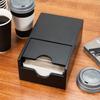 Restaurantware Restpresso 9.5 x 6 x 3.75 Inch Coffee Cup Sleeve Dispenser 1 Compact Coffee Sleeve Holder - Spring-Loaded Design For Homes or Restaurants Black Bamboo Coffee Sleeve Organizer view 4