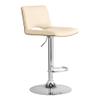 Armen Living Thierry Adjustable Swivel Cream Faux Leather with Walnut Back and Chrome Bar Stool view 1