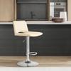 Armen Living Thierry Adjustable Swivel Cream Faux Leather with Walnut Back and Chrome Bar Stool view 2