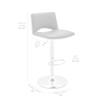 Armen Living Thierry Adjustable Swivel Cream Faux Leather with Walnut Back and Chrome Bar Stool view 3