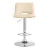 Armen Living Thierry Adjustable Swivel Cream Faux Leather with Walnut Back and Chrome Bar Stool view 4