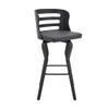 armen LIVING Verne 30" Seat Height Swivel Gray Faux Leather and Black Wood Bar Stool view 1