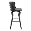 armen LIVING Verne 30" Seat Height Swivel Gray Faux Leather and Black Wood Bar Stool view 4