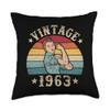 62nd Birthday 62 YO Women Vintage 1963 Ladies 62 Years Old Throw Pillow view 1