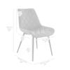 Armen Living Loralie Faux Leather and Black Metal Dining Chairs-Set of 2, 17" Seat Height, Gray view 3