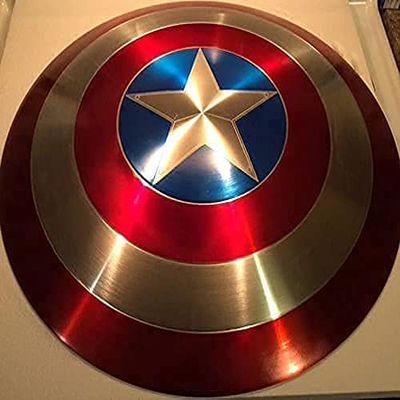 America Shield 22 Inch Mild Steel America Round Shield Leather Grip Wall Decor Shield Rust Free Metal Gift Item