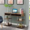 Convenience Concepts Designs2Go No Tools Desk Home Office Desk with Shelves, Corner Shelf Vanity Desk Computer Desk Nail Table for Nail Tech - 47.25" L x 15.75" W x 30" H, Barnwood view 2