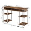 Convenience Concepts Designs2Go No Tools Desk Home Office Desk with Shelves, Corner Shelf Vanity Desk Computer Desk Nail Table for Nail Tech - 47.25" L x 15.75" W x 30" H, Barnwood view 3