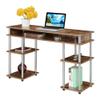 Convenience Concepts Designs2Go No Tools Desk Home Office Desk with Shelves, Corner Shelf Vanity Desk Computer Desk Nail Table for Nail Tech - 47.25" L x 15.75" W x 30" H, Barnwood view 4