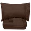 7 PCS Bed-in-A-Bag Package 100% Organic Cotton 600 Thread Counts Best Collection of Bedding Set-1 Comforter,1 Fitted Sheet Upto 18" DP,1 Flat Sheet,4 Pillow Cases Twin/Twin XL - Brown view 1