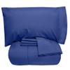 7 PCS Bed-in-A-Bag Package 100% Organic Cotton 600 Thread Counts Best Collection of Bedding Set-1 Comforter,1 Fitted Sheet Upto 18" DP,1 Flat Sheet,4 Pillow Cases Oversized Queen - Royal Blue view 1