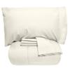7 PCS Bed-in-A-Bag Package 100% Organic Cotton 600 Thread Counts Best Collection of Bedding Set-1 Comforter,1 Fitted Sheet Upto 18" DP,1 Flat Sheet,4 Pillow Cases Oversized King - Ivory view 1