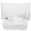 7 PCS Bed-in-A-Bag Package 100% Organic Cotton 600 Thread Counts Best Collection of Bedding Set-1 Comforter,1 Fitted Sheet Upto 18" DP,1 Flat Sheet,4 Pillow Cases Cal-King/King - White view 1