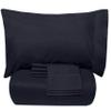 7 PCS Bed-in-A-Bag Package 100% Organic Cotton 600 Thread Counts Best Collection of Bedding Set-1 Comforter,1 Fitted Sheet Upto 18" DP,1 Flat Sheet,4 Pillow Cases Queen/Full - Navy Blue view 1