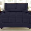 7 PCS Bed-in-A-Bag Package 100% Organic Cotton 600 Thread Counts Best Collection of Bedding Set-1 Comforter,1 Fitted Sheet Upto 18" DP,1 Flat Sheet,4 Pillow Cases Queen/Full - Navy Blue view 2