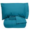 7 PCS Bed-in-A-Bag Package 100% Organic Cotton 600 Thread Counts Best Collection of Bedding Set-1 Comforter,1 Fitted Sheet Upto 18" DP,1 Flat Sheet,4 Pillow Cases Oversized Queen - Teal view 1