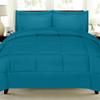 7 PCS Bed-in-A-Bag Package 100% Organic Cotton 600 Thread Counts Best Collection of Bedding Set-1 Comforter,1 Fitted Sheet Upto 18" DP,1 Flat Sheet,4 Pillow Cases Oversized Queen - Teal view 2