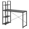 Convenience Concepts Desigsn2Go Office Workstation Desk with USB Ports & AC Outlets 44.25" - Modern Writing Accent with Charging Station & Storage Shelves for Dorm Room & Home Study, Charcoal Gray view 1