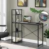 Convenience Concepts Desigsn2Go Office Workstation Desk with USB Ports & AC Outlets 44.25" - Modern Writing Accent with Charging Station & Storage Shelves for Dorm Room & Home Study, Charcoal Gray view 2