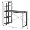 Convenience Concepts Desigsn2Go Office Workstation Desk with USB Ports & AC Outlets 44.25" - Modern Writing Accent with Charging Station & Storage Shelves for Dorm Room & Home Study, Charcoal Gray view 3