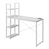 Convenience Concepts Desigsn2Go Office Workstation Desk with USB Ports & AC Outlets 44.25" - Modern Writing Accent with Charging Station & Storage Shelves for Dorm Room, Home Study, & Den, White view 1