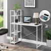 Convenience Concepts Desigsn2Go Office Workstation Desk with USB Ports & AC Outlets 44.25" - Modern Writing Accent with Charging Station & Storage Shelves for Dorm Room, Home Study, & Den, White view 2