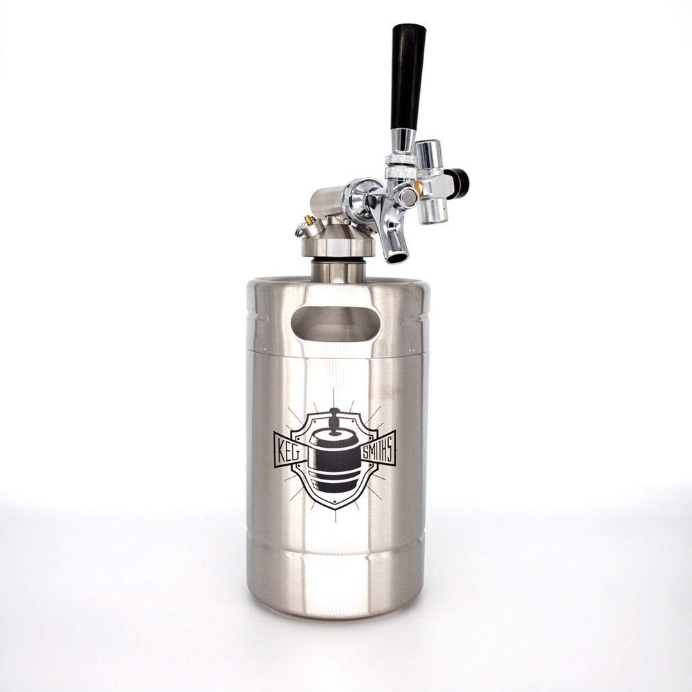 Keg Smiths 64 oz Portable Draft Keg System | CO2 Regulated | Double Walled Isulated Steel Keg | | Mini Keg Draft System