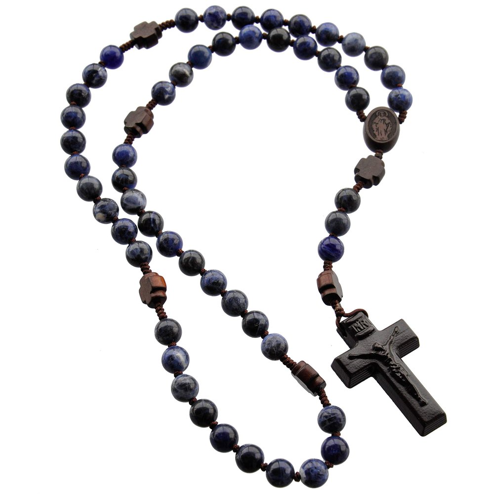 Sine Cera 8mm Sodalite/Jujube Wood 5 Decade Rosary