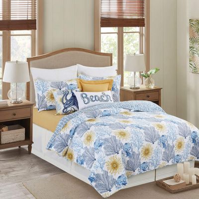 C&F Home Monterey Mist Twin Bedspread Cotton Machine Washable Soft Cozy for Couch Sofa Bed 80" x 110" Blue