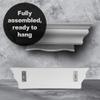 HealthyShelf White ABS Plastic MultiFold Paper Towel Dispenser - Wall Mount Shelf - Handy Multi-Use Decorative Shelf Dispenser for Bath, Kitchen, Laundry Room view 3