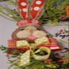 Easter Sisal Bunny Floral Wreath with Carrots Wildflowers, Orange Pink Yellow Springtime Wreath, Easter Door Decor, Bunny Door Decor, view 1
