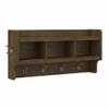 Bush Home Woodland 40W Wall Mounted Coat Rack with Shelf in Ash Brown | Cubbies and Hooks for Entryway, Mudroom, Foyer Storage view 1