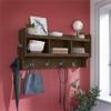 Bush Home Woodland 40W Wall Mounted Coat Rack with Shelf in Ash Brown | Cubbies and Hooks for Entryway, Mudroom, Foyer Storage view 2