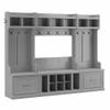 Bush Furniture Woodland Full Entryway Storage Set with Coat Rack and Shoe Bench with Drawers in Cape Cod Gray | Mudroom Organizer for Footwear, Clothing view 1