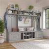 Bush Furniture Woodland Full Entryway Storage Set with Coat Rack and Shoe Bench with Drawers in Cape Cod Gray | Mudroom Organizer for Footwear, Clothing view 2