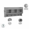 Bush Furniture Woodland Full Entryway Storage Set with Coat Rack and Shoe Bench with Drawers in Cape Cod Gray | Mudroom Organizer for Footwear, Clothing view 4