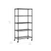 Seville Classics Solid Steel Wire Shelving Storage Unit Adjustable Shelves Organizer Rack, for Home, Kitchen, Office, Garage, Bedroom, Closet, Black, 5-Tier, 30" W x 14" D (New Model) view 3