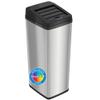 iTouchless 14 Gallon Slide Open Lid Kitchen Trash Can with, Motion Sensor Stainless Steel Rectangular Trashcan for Home Office Garage Work Bedroom Living Room Large Capacity Slim Wastebasket, Silver view 1
