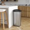 iTouchless 14 Gallon Slide Open Lid Kitchen Trash Can with, Motion Sensor Stainless Steel Rectangular Trashcan for Home Office Garage Work Bedroom Living Room Large Capacity Slim Wastebasket, Silver view 3
