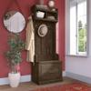 Bush Home Woodland 24W Hall Tree and Small Shoe Bench with Drawer in Ash Brown | Narrow Foyer, Mudroom, Entryway Storage view 2