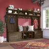 Bush Home Woodland 24W Hall Tree and Small Shoe Bench with Drawer in Ash Brown | Narrow Foyer, Mudroom, Entryway Storage view 4