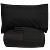 7 PCS Bed-in-A-Bag Package 100% Organic Cotton 600 Thread Counts Best Collection of Bedding Set-1 Comforter,1 Fitted Sheet Upto 18" DP,1 Flat Sheet,4 Pillow Cases Queen/Full - Black view 1