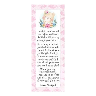 30 bookmarks bear baby shower favors floral watercolor personalized