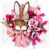Artisan 22 Bunny With Top Hat, Easter Spring Wreath with Flowers, Greenery and Eggs view 1