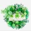 Artisan St Patrick's Day Wreath, Made with Clover Ribbon & Weather Resistant Deco Mesh. view 1