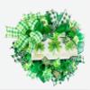 Artisan St Patrick's Day Wreath, Made with Clover Ribbon & Weather Resistant Deco Mesh. view 2