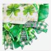 Artisan St Patrick's Day Wreath, Made with Clover Ribbon & Weather Resistant Deco Mesh. view 4